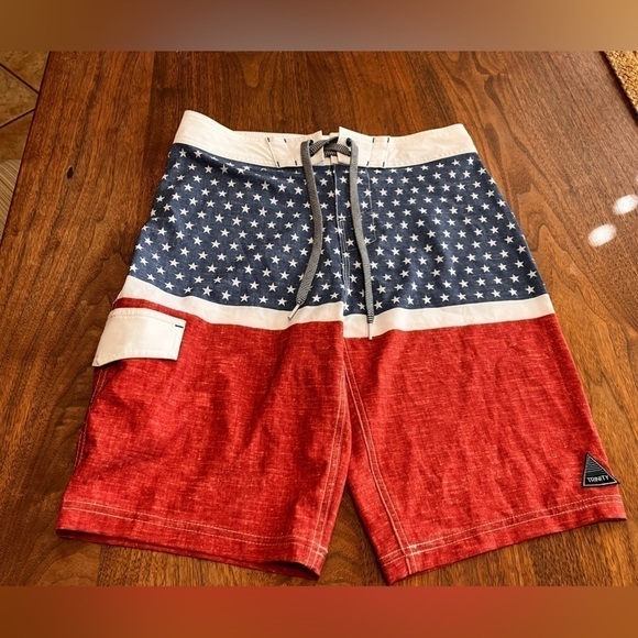 Trinity Other - Trinity Board Shorts American Flag Waist 28 Stars Stripes Swimsuit Trunks